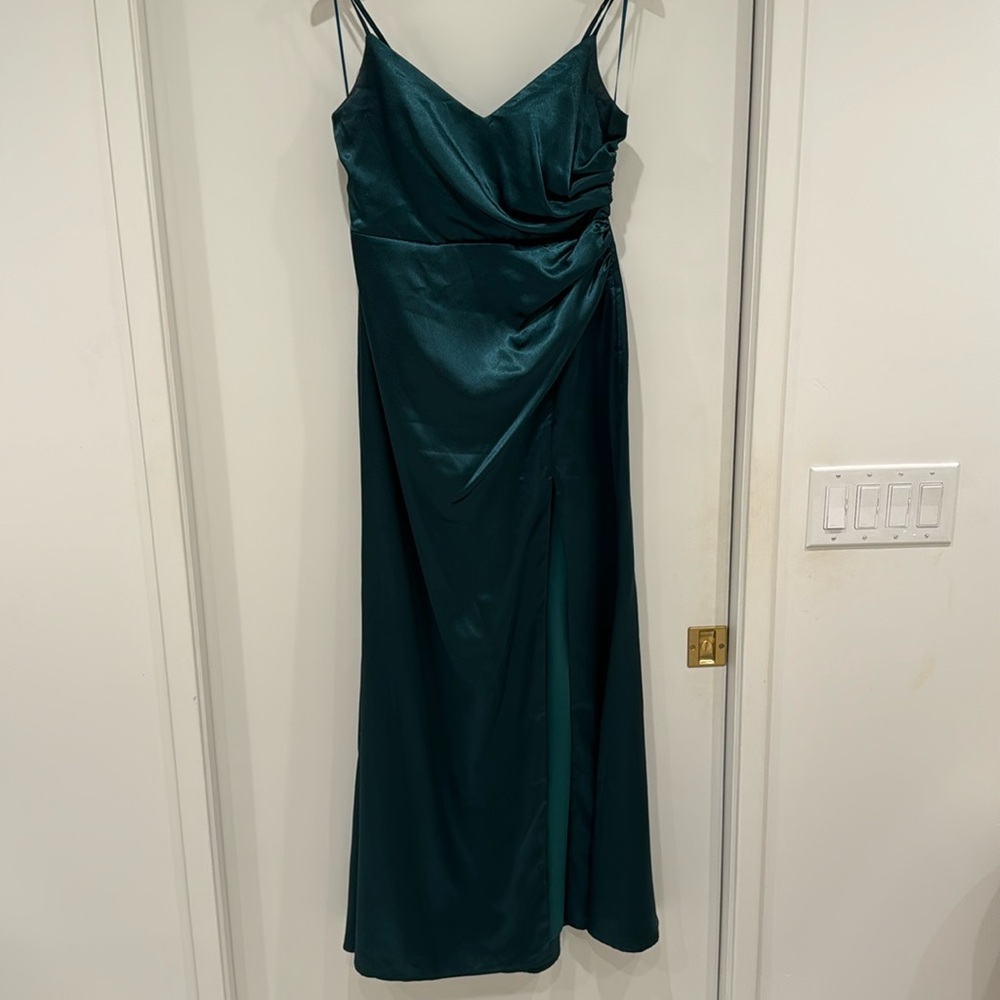 Emerald Green satin gown